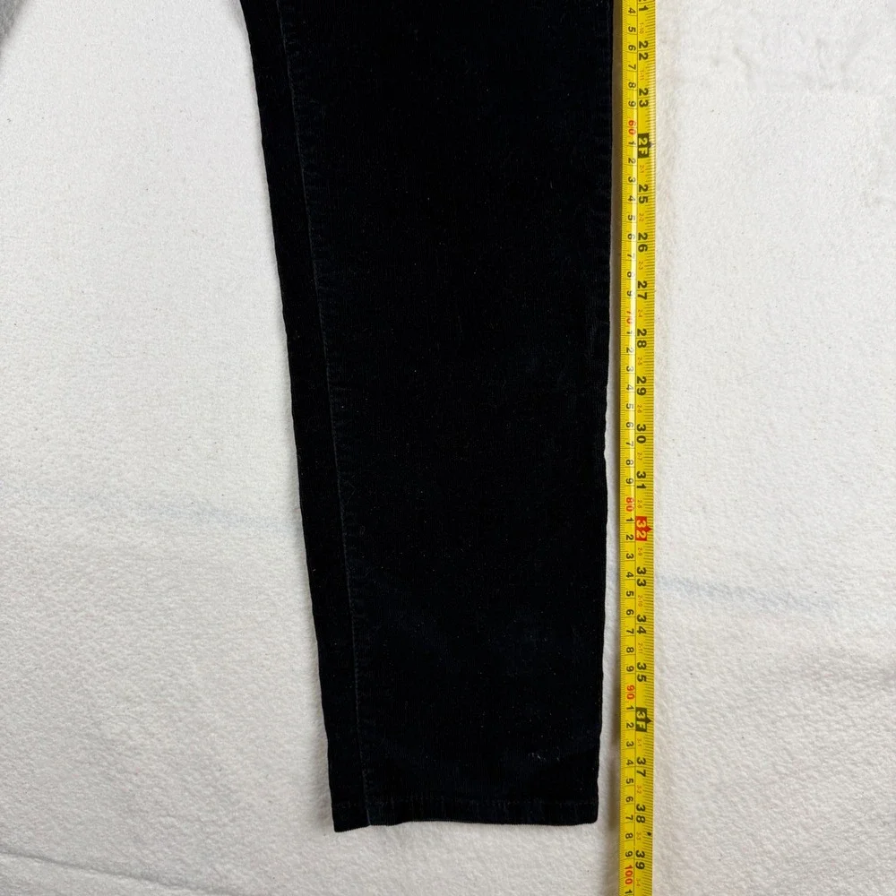 Michael Kors Black Corduroy Skinny Pants‎ Gold Hardware Womens Size 14 36x28